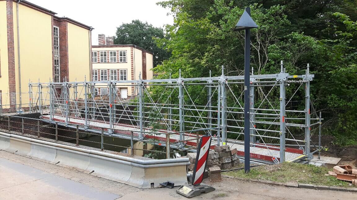 Behelfsbrücke in Leipzig auf der  Karl Heine Straße